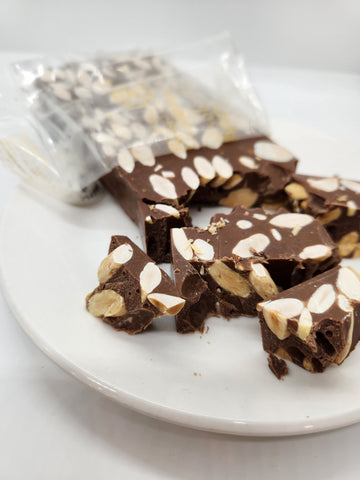 Chocolate Fondant Turrón with Almonds