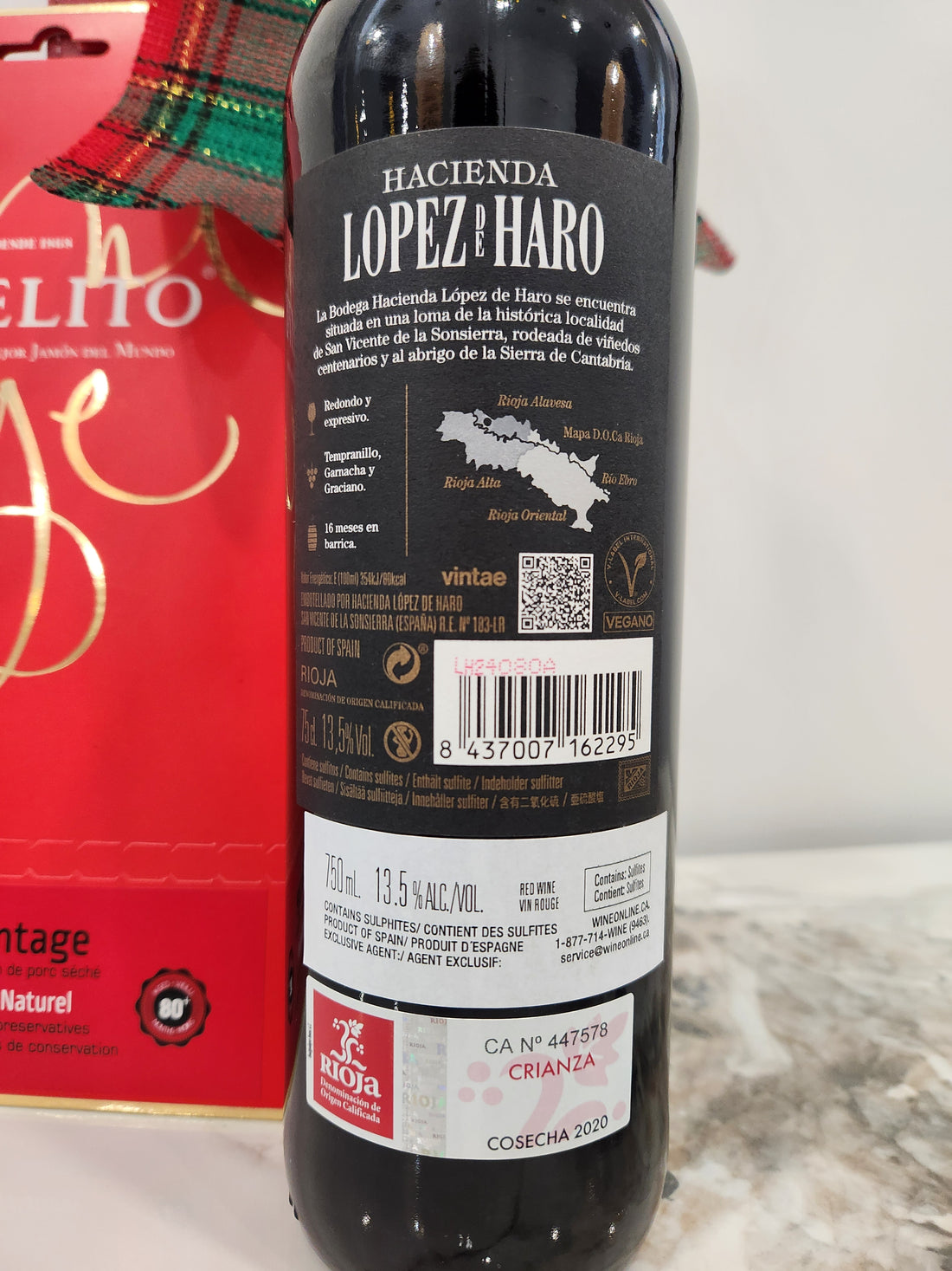 Gift Bundle - Lopez de Haro 2020 Crianza & Jamón Joselito Vintage 80+ months